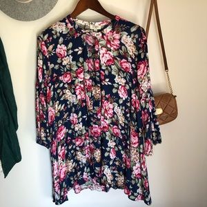 Flowy Floral Tunic Blouse